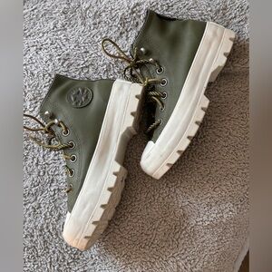 Faux Leather Platform Converse